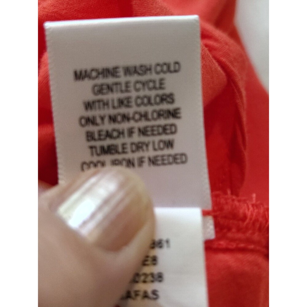 Live And Let Live Embroidered Boho Peasant Blouse Orange Red Size L - Picture 12 of 16